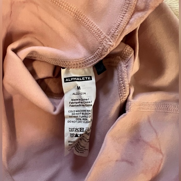 Alphalete Stylish Pink One-Shoulder Activewear Set - Picture 4 of 5